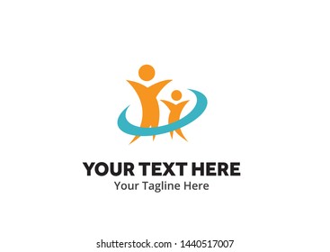 unique happy people simple logo creative design in flat style with color . happy people logo creative design for identity and community