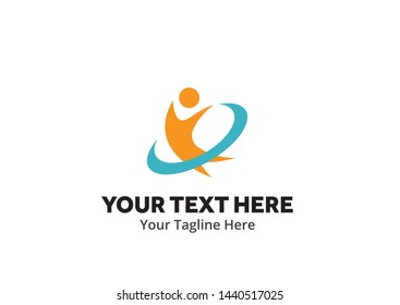 unique happy people simple logo creative design in flat style with color . happy people logo creative design for identity and community