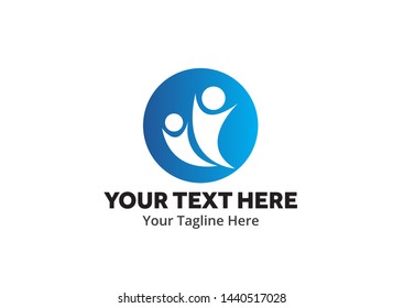 unique happy people simple logo creative design in flat style with color . happy people logo creative design for identity and community