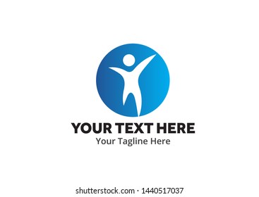 unique happy people simple logo creative design in flat style with color . happy people logo creative design for identity and community