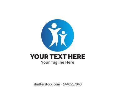 unique happy people simple logo creative design in flat style with color . happy people logo creative design for identity and community
