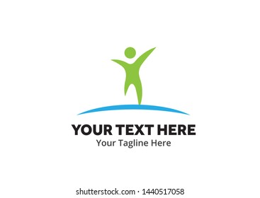 unique happy people simple logo creative design in flat style with color . happy people logo creative design for identity and community