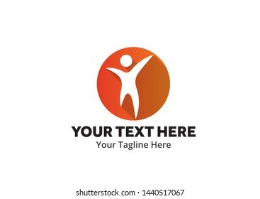 unique happy people simple logo creative design in flat style with color . happy people logo creative design for identity and community