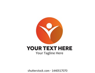 unique happy people simple logo creative design in flat style with color . happy people logo creative design for identity and community