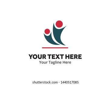 unique happy people simple logo creative design in flat style with color . happy people logo creative design for identity and community