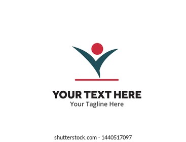 unique happy people simple logo creative design in flat style with color . happy people logo creative design for identity and community
