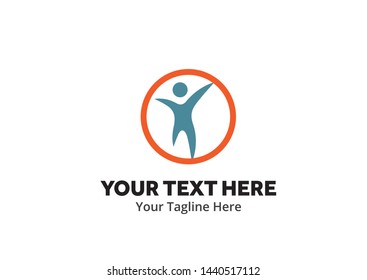 unique happy people simple logo creative design in flat style with color . happy people logo creative design for identity and community