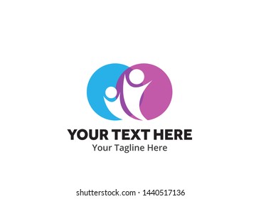 unique happy people simple logo creative design in flat style with color . happy people logo creative design for identity and community