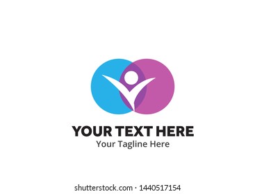 unique happy people simple logo creative design in flat style with color . happy people logo creative design for identity and community