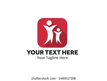 unique happy people simple logo creative design in flat style with color . happy people logo creative design for identity and community