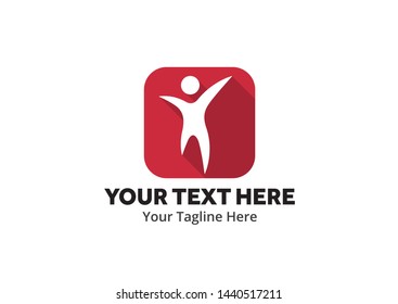 unique happy people simple logo creative design in flat style with color . happy people logo creative design for identity and community