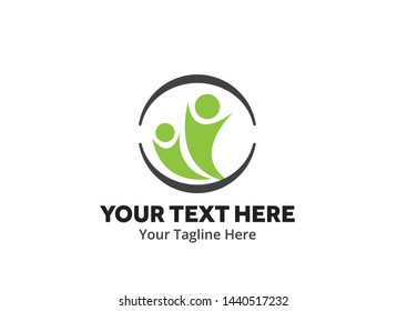 unique happy people simple logo creative design in flat style with color . happy people logo creative design for identity and community