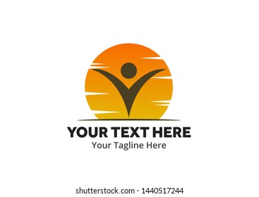 unique happy people simple logo creative design in flat style with color . happy people logo creative design for identity and community