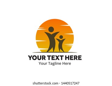 unique happy people simple logo creative design in flat style with color . happy people logo creative design for identity and community