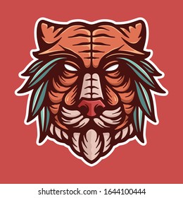 Unique Head animal illustration with full color