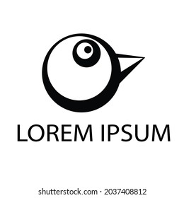 Unique head bird silhouette logo - simple vector illustration