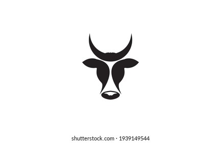 unique head dairy cows logo vector symbol icon design illustration