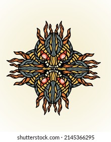 unique head drawing illustration with vector format