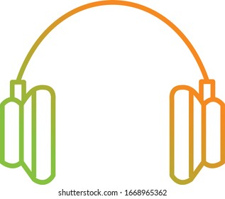 Unique Head phone Line Vector Icon