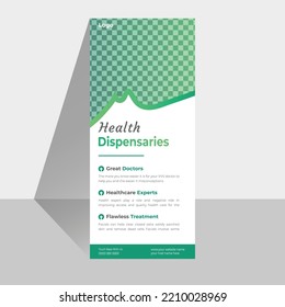 Unique health and clinic Roll Up banner design for modern hospital