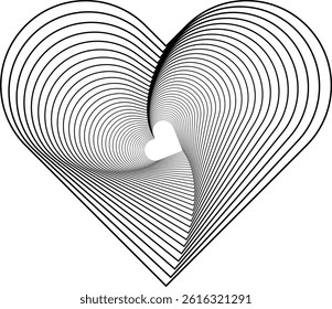 unique heart line drawing perfect for love poster design