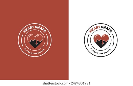 Unique heart shape with ice-cream icon logo inspiration, vector illustration EPs10 file.