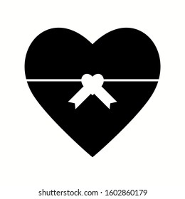Unique Heart Shaped Gift Vector Glyph Icon