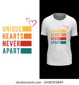 unique hearts never apart tshirt design svg