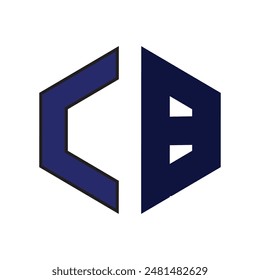 A unique hexagon design combining the letters 'C' and 'B'. This modern and versatile logo represents creativity and balance, ideal for branding and digital projects