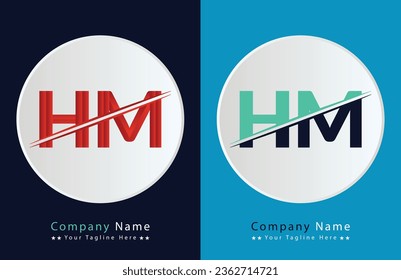 Unique HM letter logo Icon vector template.