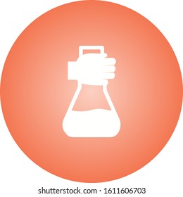 Unique Holding Flask Vector Glyph Icon