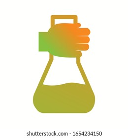 Unique Holding Flask Vector Glyph Icon