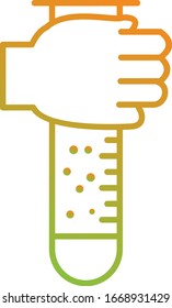 Unique Holding Tube Vector Line Icon