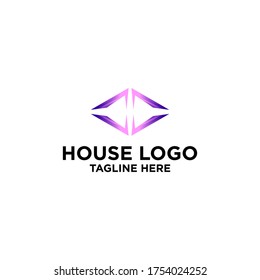 Unique home design logo template