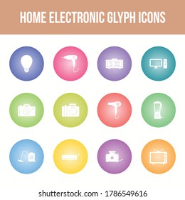 Unique home electronic vector glyph icon set