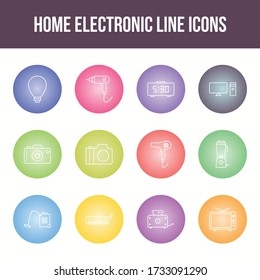 Conjunto de iconos de la línea de vector electrónico residencial único
