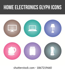 Unique Home Electronics Glyph Icon Set