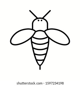 Unique Honey Bee Vector Line Icon
