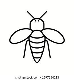 Unique Honey Bee Vector Line Icon