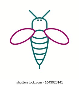 Unique Honey Bee Vector Line Icon