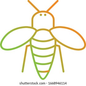 Unique Honey Bee Vector Line Icon