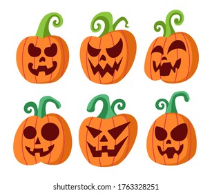 Unique Horror Scary Pumpkin Cartoon Doodle Character Illustration Design For Halloween