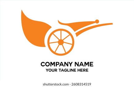 unique horse carriage logo vector