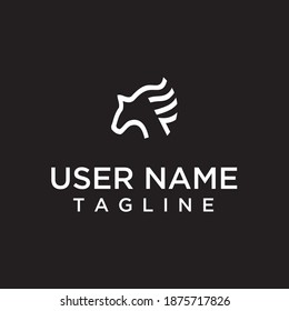 concepto único de logotipo de cabeza de caballo, sencillo, creativo