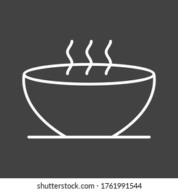 Unique Hot Soup Vector Line Icon