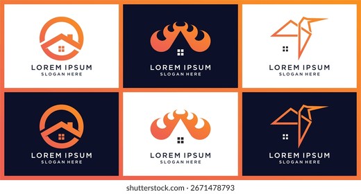 Conjunto de design exclusivo do logotipo da casa