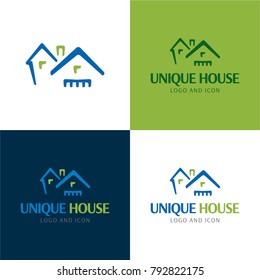 Unique House Logo and Icon - Vector Illustration