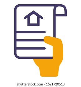 Unique house rental contract icon, illustration, vector
