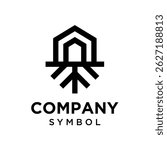 Unique House Root Logo Template