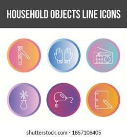 Unique Household Objects Vector Icon Set
